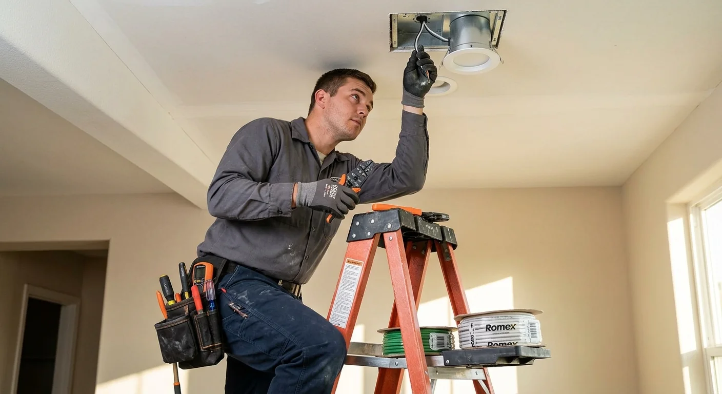 Inspector documenting panel details for a homeowner report
