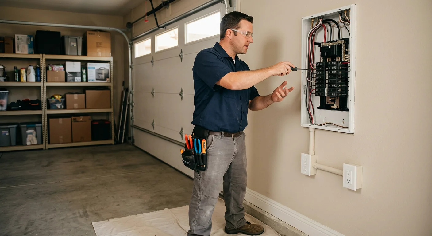 Neatly finished electrical panel and outlet work after a completed home upgrade