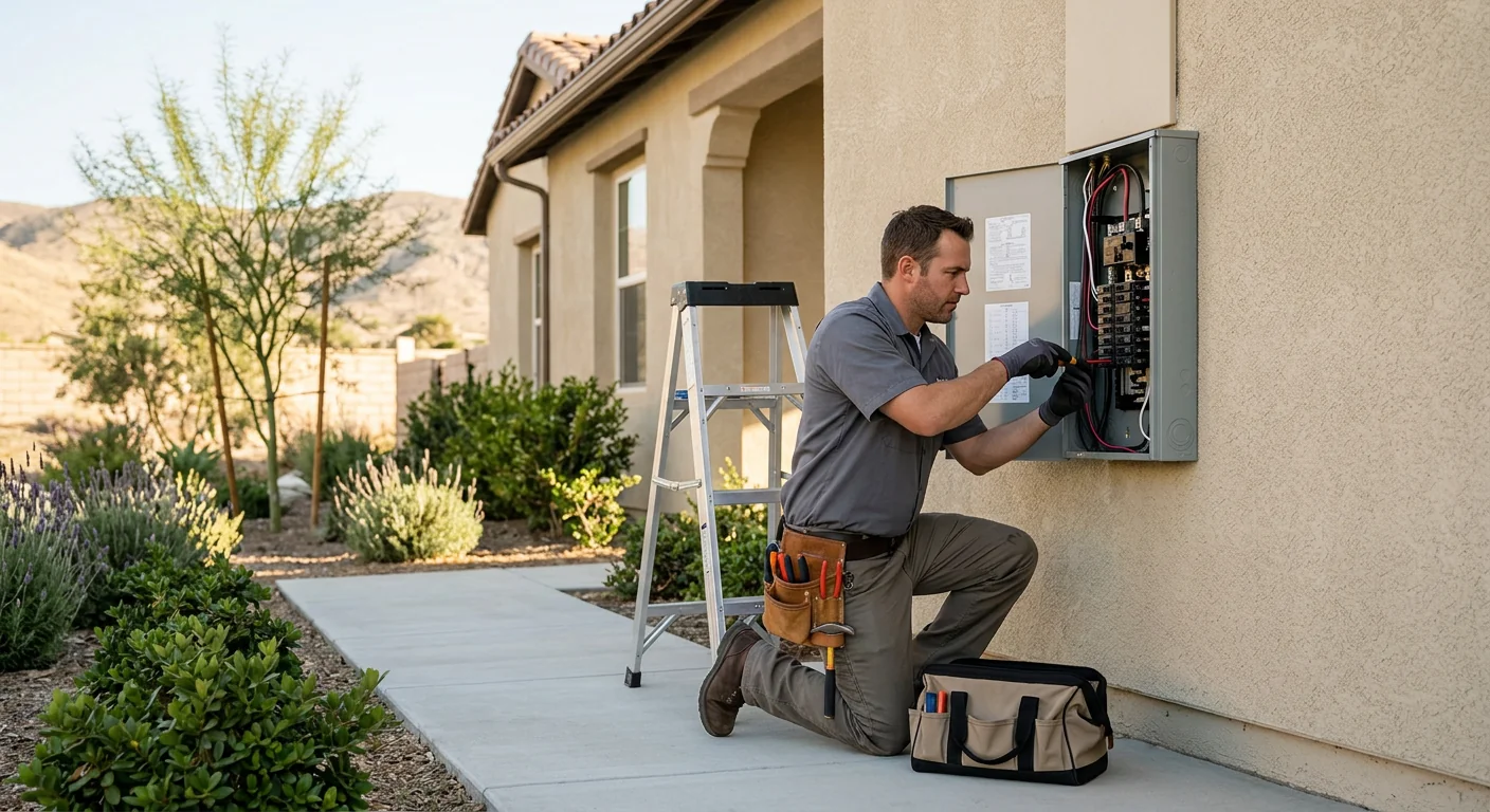 Electrician responding to an urgent power issue at a Beaumont home